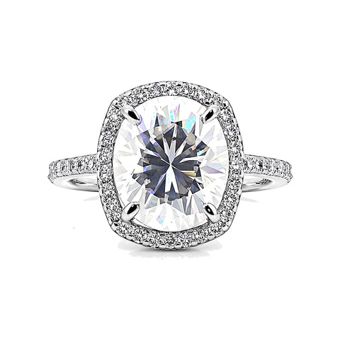 3.50 Ct Round Cut Lab Grown Diamond Ring — VS1 Clarity, 18k Gold Vermeil