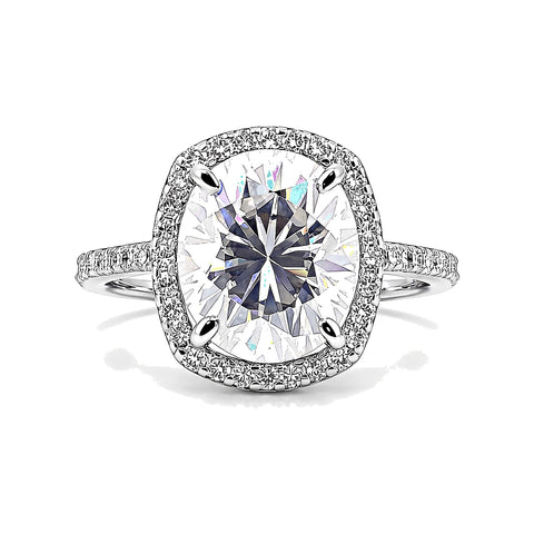 3.50 Ct Round Cut Lab Grown Diamond Ring — VS1 Clarity, 18k Gold Vermeil