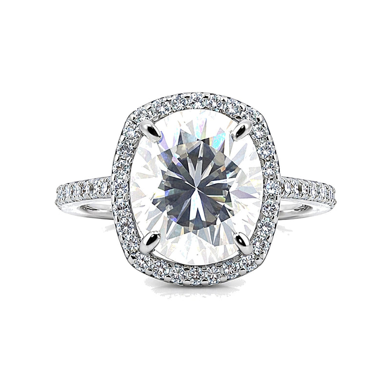 3.50 carat round cut lab-grown diamond ring in 18k gold vermeil, VS1 clarity