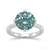 3.60 ct DEW Certified Blue Moissanite Solitaire Ring In Gold Vermeil For Wife – white background main image