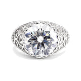 3.60 Ct Round Cut Lab Grown Diamond Ring — VS1 Clarity, 18k Gold Vermeil
