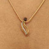 0.13 Ct. Natural Diamond IGI Certified Pendant And Earrings in 18KT Yellow Gold