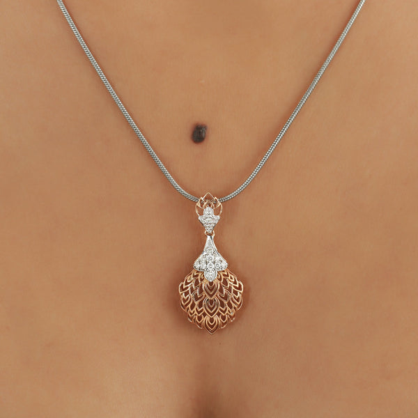 0.24 Ct Diamond Pendant Necklace IGI Certified 18K Gold H-I VS Luxury