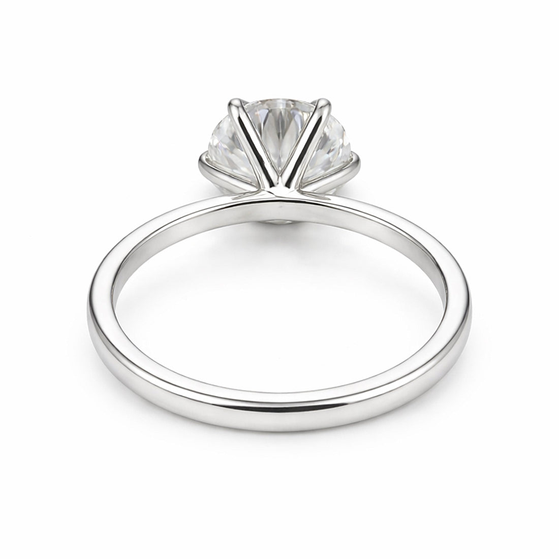 2.85 ct DEW Certified White Moissanite Solitaire Ring in – Gift for Wife 18K Gold Plated