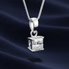 4.00 ct DEW Princess Cut Certified Moissanite Pendant Gold Vermeil Holiday Jewellery