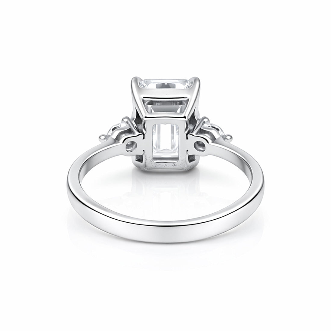 RARE 4.50 ct DEW Radiant Cut Off White Moissanite Ring in Certified 18K Gold Plated Vermeil
