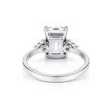 RARE 4.50 ct DEW Radiant Cut Off White Moissanite Ring in Certified 18K Gold Plated Vermeil