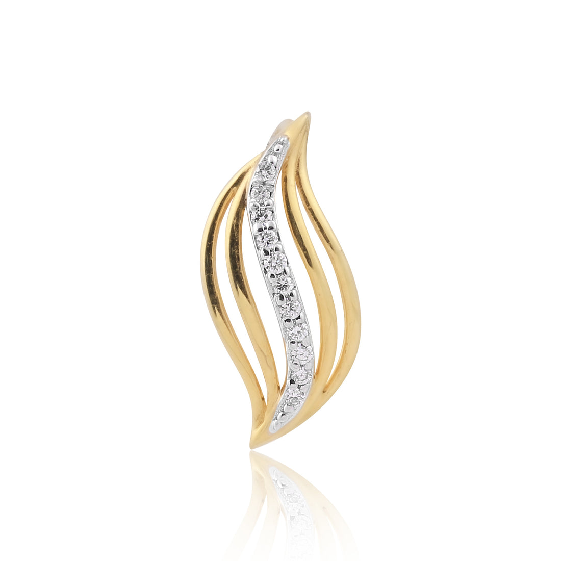 0.13 Ct. Natural Diamond IGI Certified Pendant And Earrings in 18KT Yellow Gold