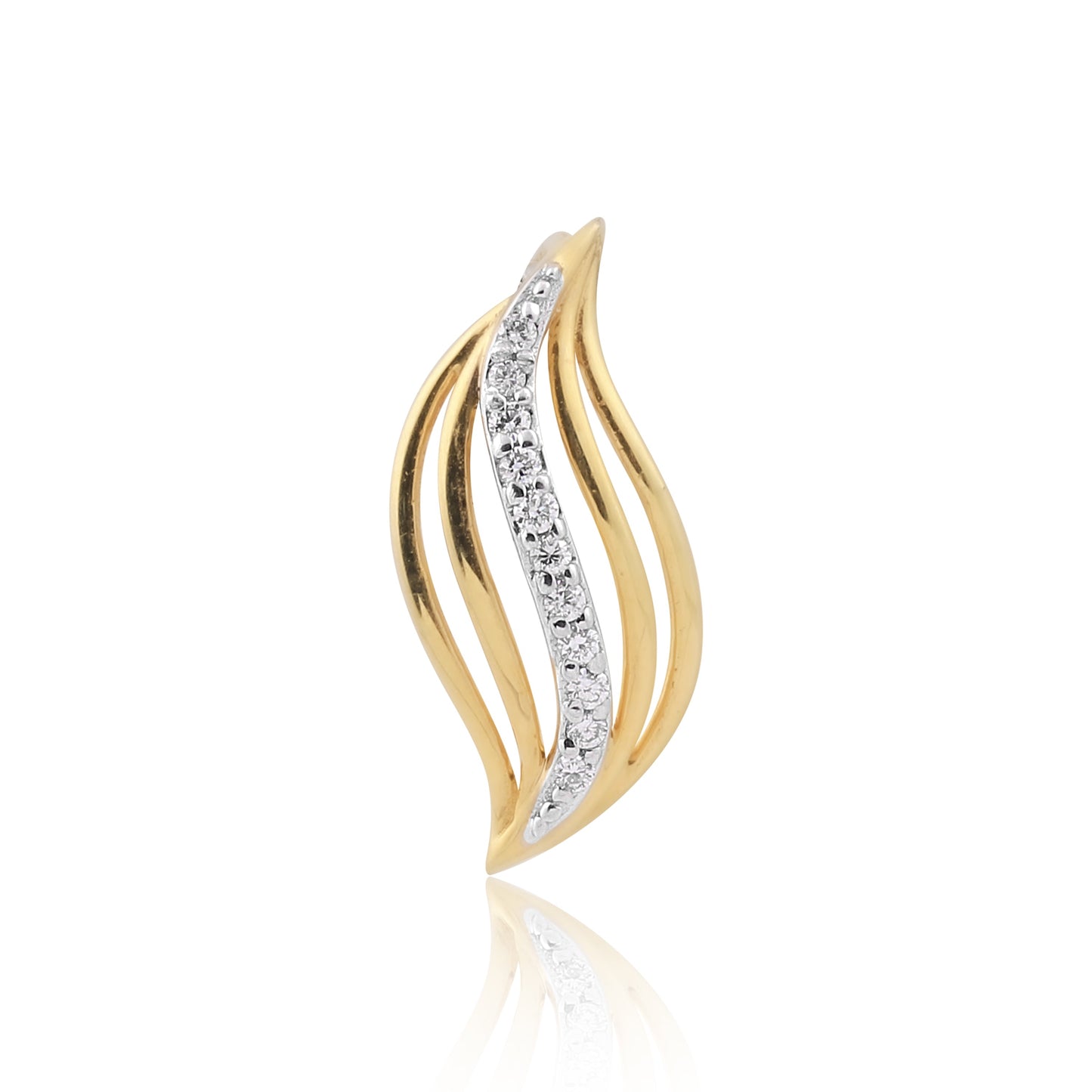 0.13 Ct. Natural Diamond  IGI Certified Pendant And Earrings in 18KT Yellow Gold