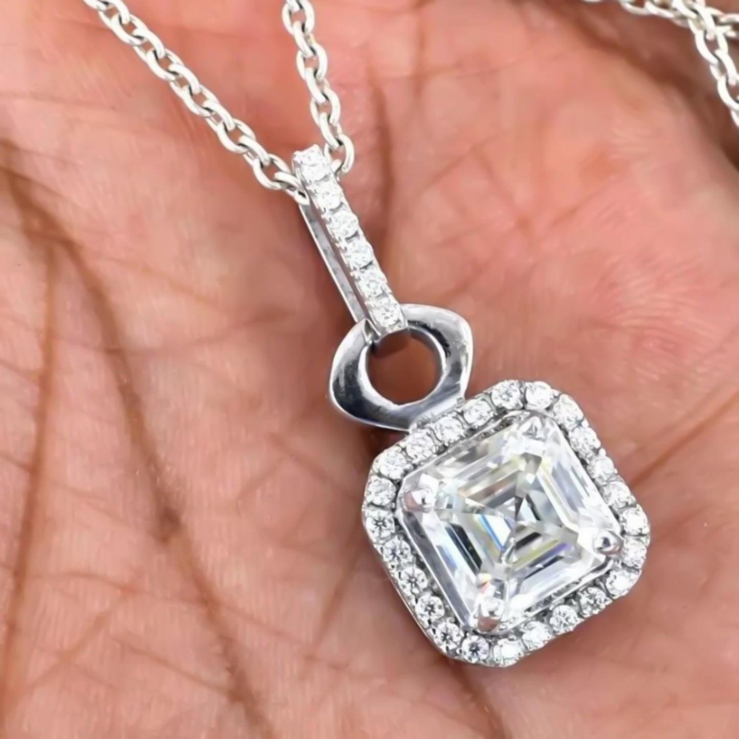 Moissanite 5.40 ct DEW Certified Moisanite Pendant Accents Back to School Jewellery Gold Vermeil
