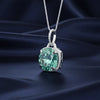 Certified 20 ct DEW Round Blue Moissanite Pendant in Gold Vermeil – Holiday Gift