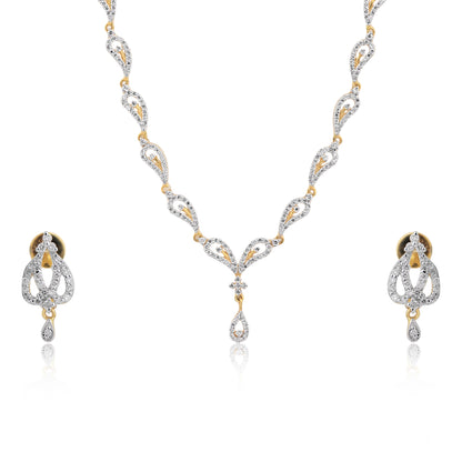 Graceful Diamond Necklace and Earring Set