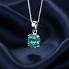 5.50 ct DEW Certified Blue Moissanite Solitaire Pendant in Gold Vermeil Gift
