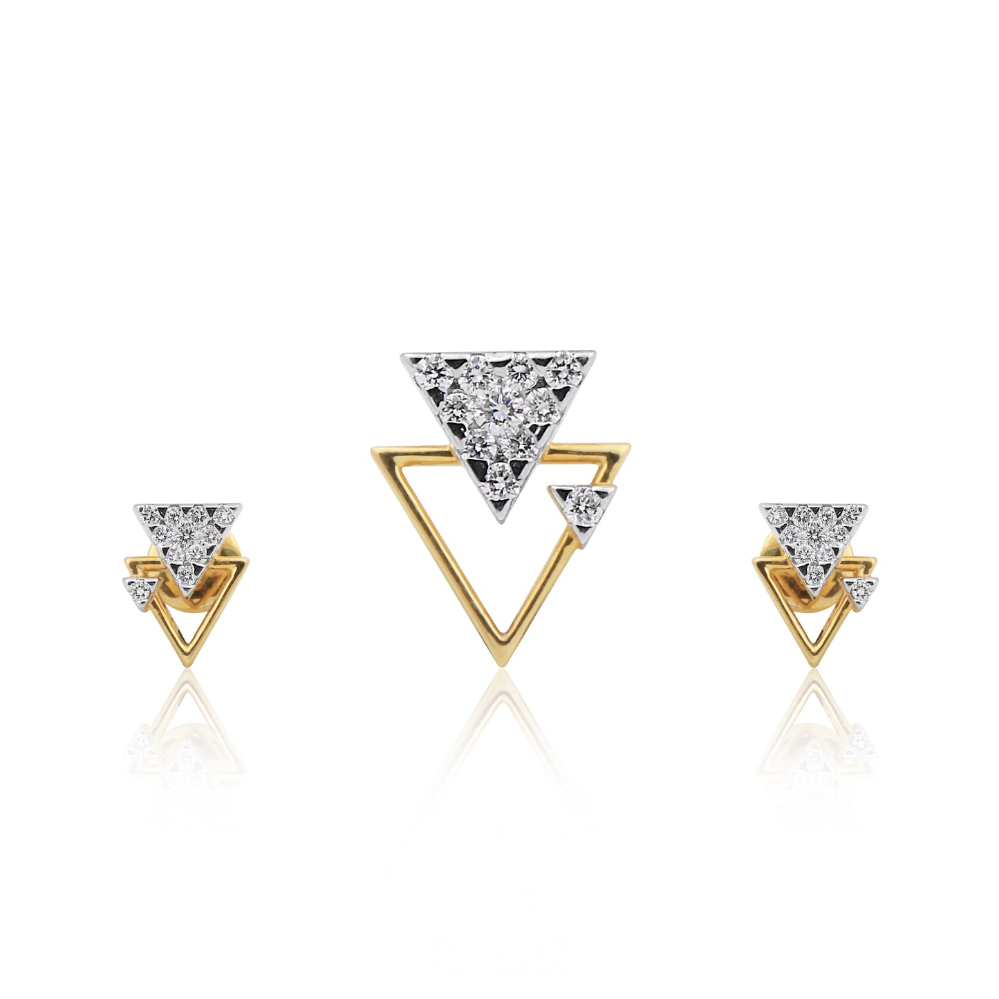 Geometric Diamond Pendant Set
