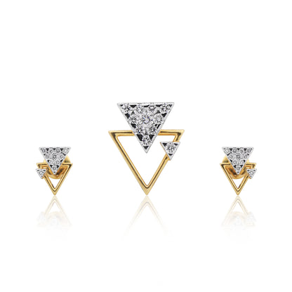 Geometric Diamond Pendant Set