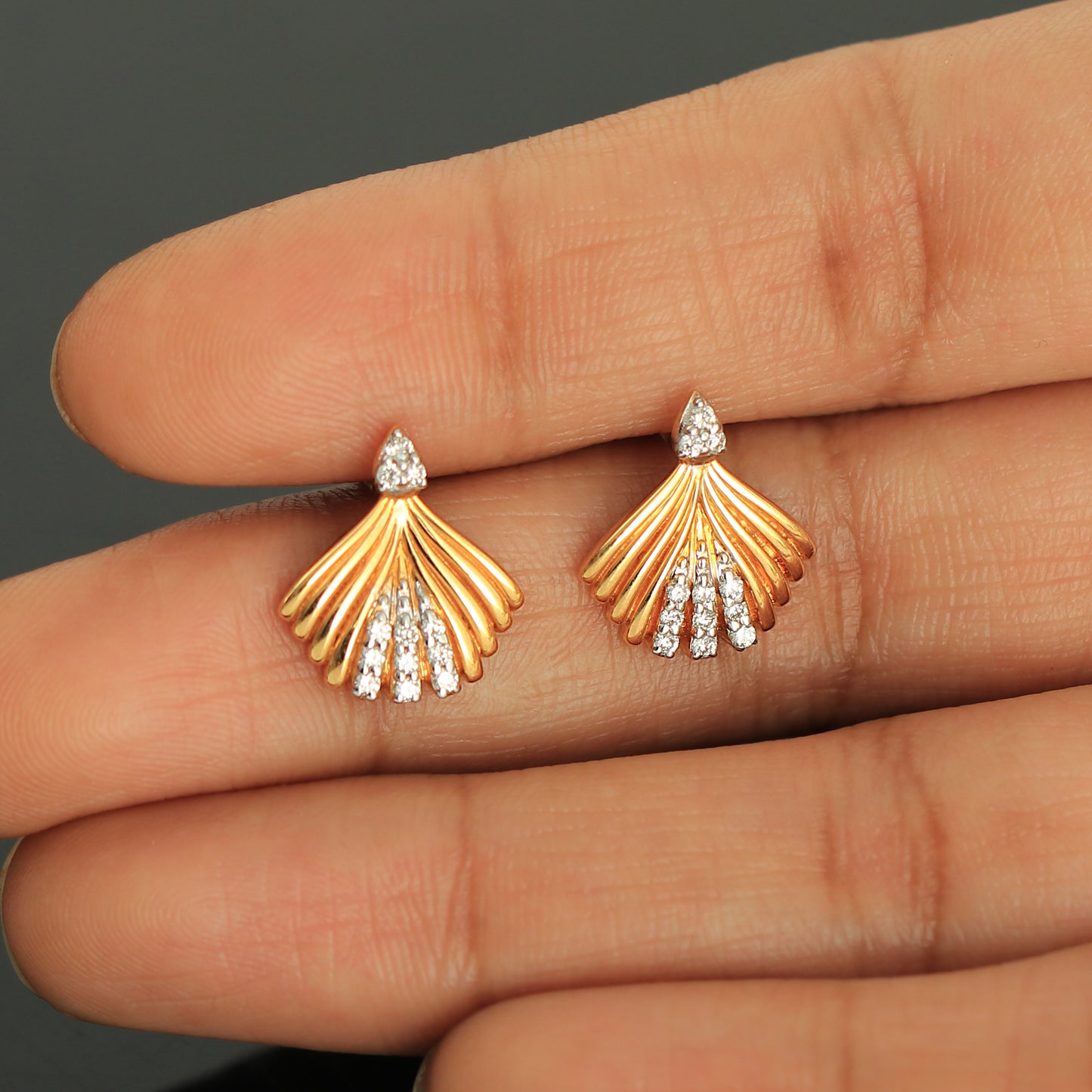 Art Deco Diamond Fan Earrings