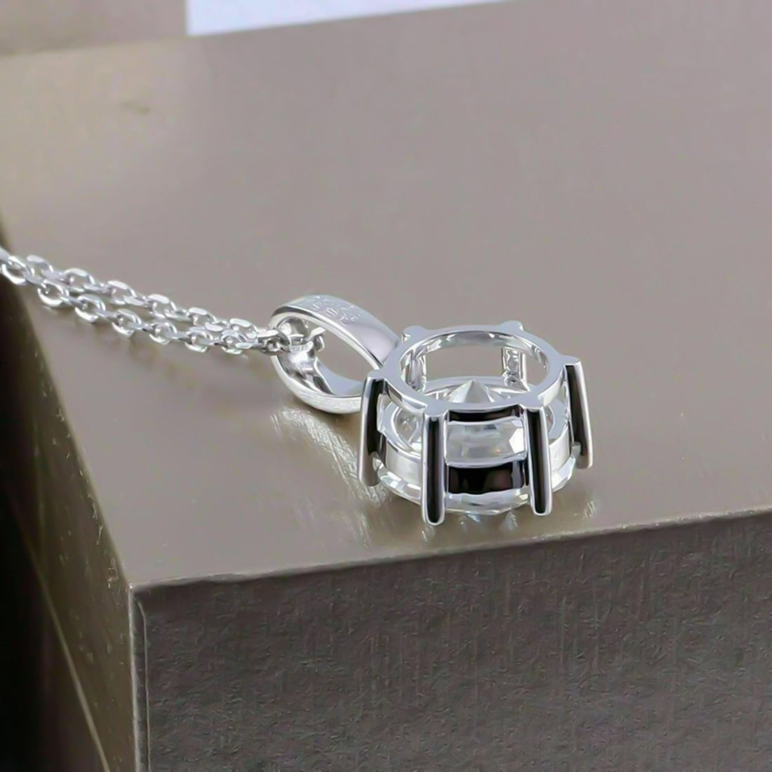 2.60 ct DEW Certified Moissanite Pendant Birthday Gift for Her 18K Gold Plated