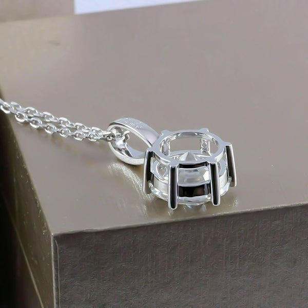 2.60 ct DEW Certified Moissanite Pendant Birthday Gift for Her 18K Gold Plated