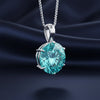 9.30 ct DEW Certified Blue Moissanite Pendant Gold Vermeil Anniversary Jewellery Gift