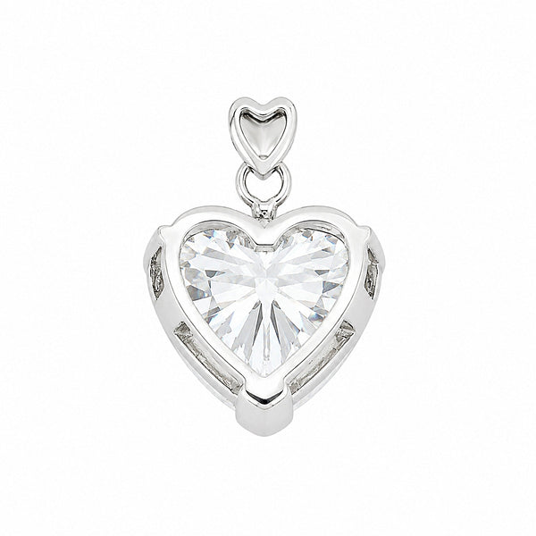 7.50ct DEW White Moissanite Heart Cut Pendant Necklace