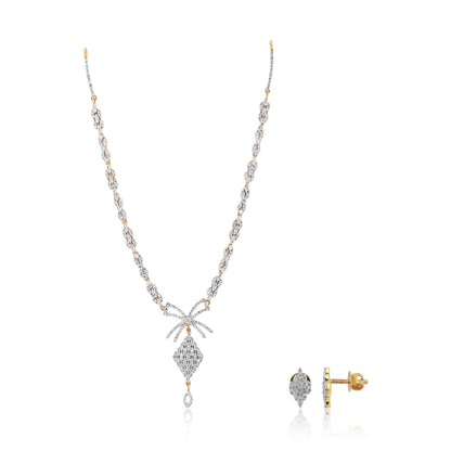 Floral Diamond Necklace and Earring Set
