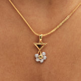 0.18 Ct IGI Certified Natural Diamond Pendant And Earrings Set 18KT Yellow Gold