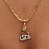 18KT Yellow Gold Pendant And Earrings Set with 0.60 Ct. Diamonds IGI Certified