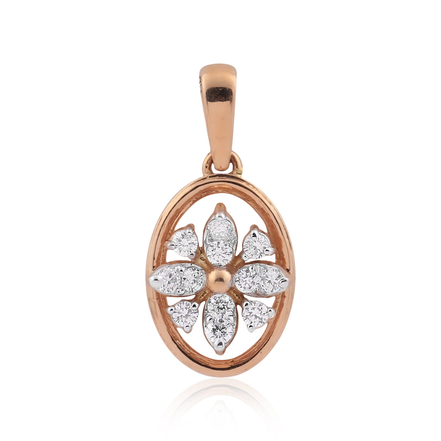 0.58 Ct.18KT Rose Gold Pendant And Earrings Set with  Natural Diamonds, IGI Cert