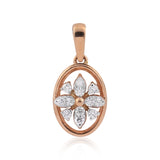 0.58 Ct.18KT Rose Gold Pendant And Earrings Set with Natural Diamonds, IGI Certified