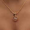 18KT 0.24 Ct. Natural Diamond Pendant And Earrings in  Yellow Gold