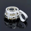 6.20 ct DEW Champagne Moissanite Pendant in Gold Vermeil Certified for Her Gift