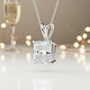 5.65 ct DEW Princess Cut Moissanite Pendant Gold Vermeil Holiday Jewellery Gift