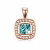 5.10 ct DEW Certified Cushion Blue Moissanite Pendant in Gold Vermeil Birthday Gift