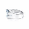 15.80 ct DEW Princess Cut Blue Moissanite Ring for Men in – Statement 18K Gold Plated V 18K Gold Plated