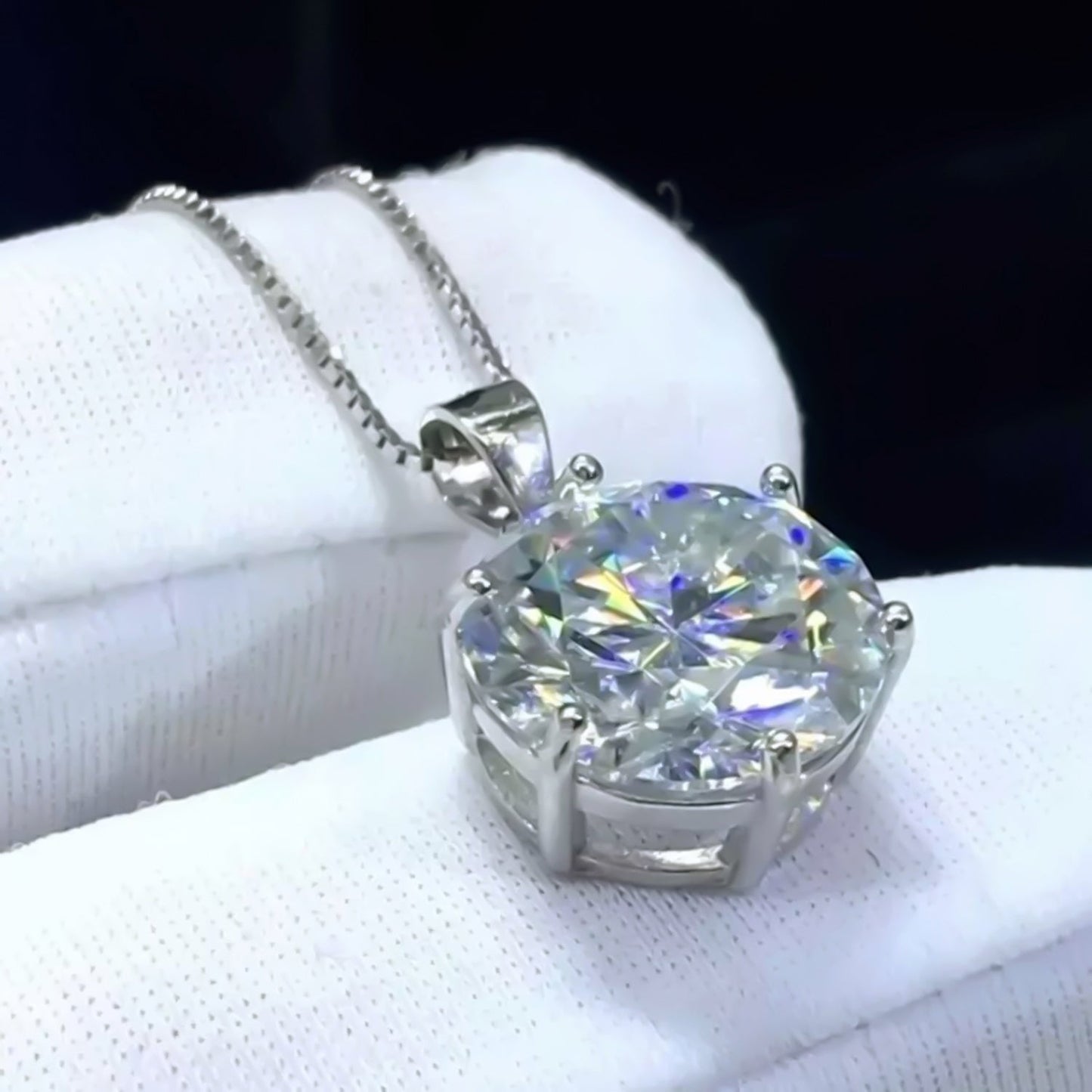 18.50 ct DEW F VS1 Moissanite Pendant in Gold Vermeil Premium Gift for Her Birthday