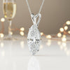 5 ct DEW Marquise Moissanite Pendant in Gold Vermeil Certified for Wedding Gift