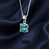 5.50 ct DEW Blue Moissanite Pendant in Gold Vermeil Certified Gift