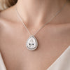 25.50 ct DEW Certified White Moissanite Pendant in 925 Silver – Anniversary Gift