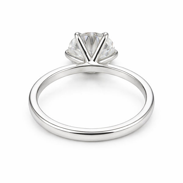 8.3ct DEW White Moissanite Round Solitaire Ring
