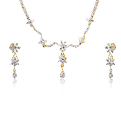 Elegant Diamond Necklace and Earring Set
