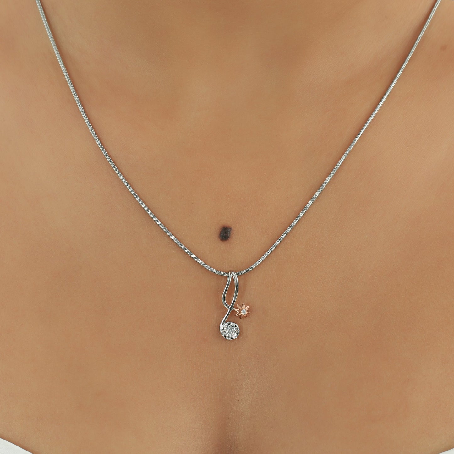 0.16 Ct IGI Certified Natural Diamond Necklace Pendant in 18K Gold