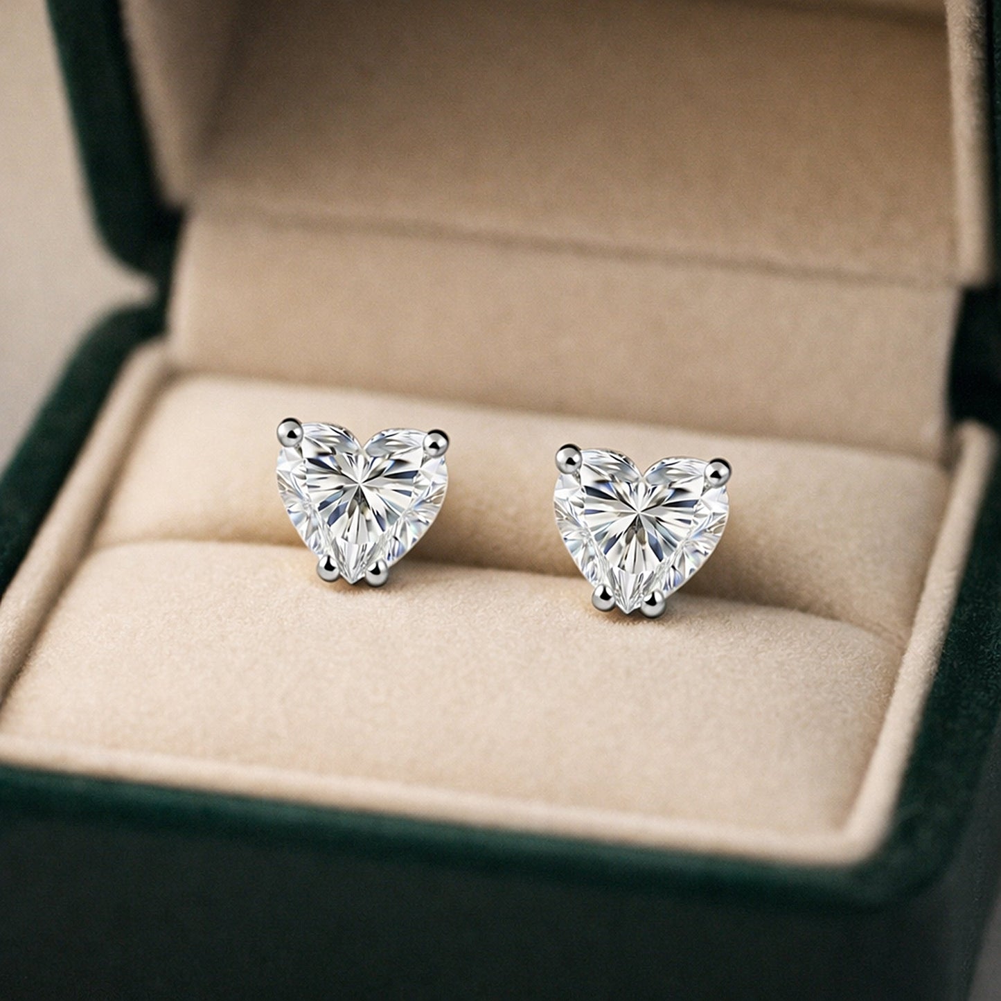 4 ct DEW Certified Treated White Moissanite Solitaire Studs Great Shine 18K Gold Plated