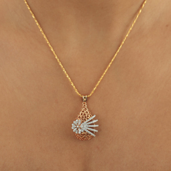 0.88ct Natural Diamond Pendant Necklace
