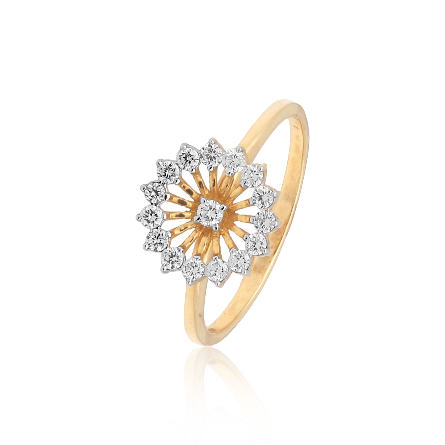 Floral Halo Diamond Ring