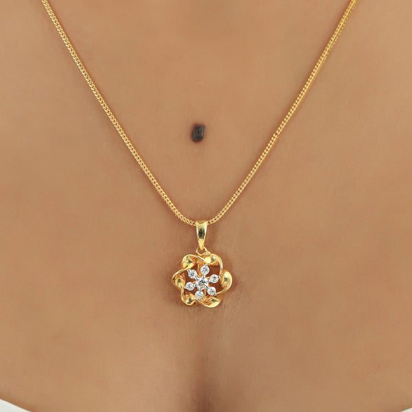 18K Gold Pendant with 0.29 Ct IGI Certified Natural Diamond for Women