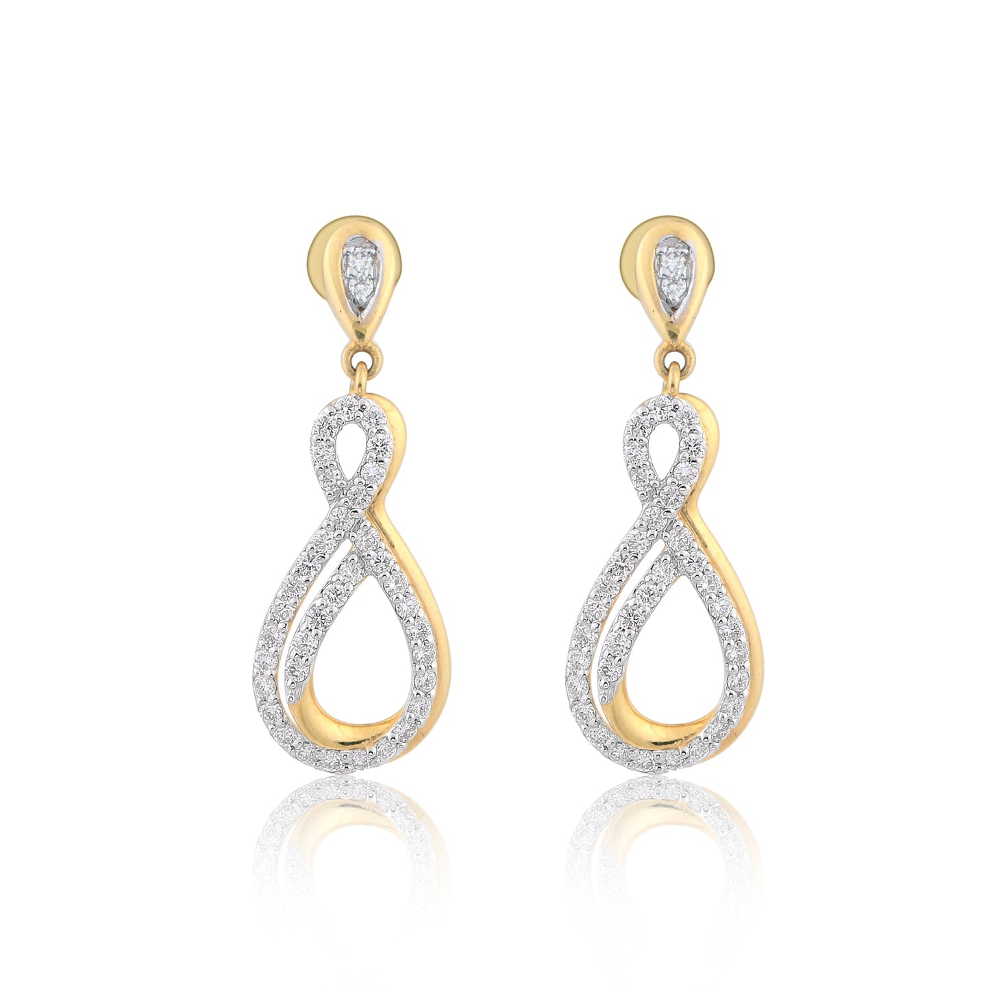 0.70 Ct. IGI Certified  18K Solid Gold Natural Diamond Earrings for Women