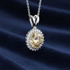 5.70 ct DEW Champagne Moissanite Pendant in Gold Vermeil Certified for Her Gift