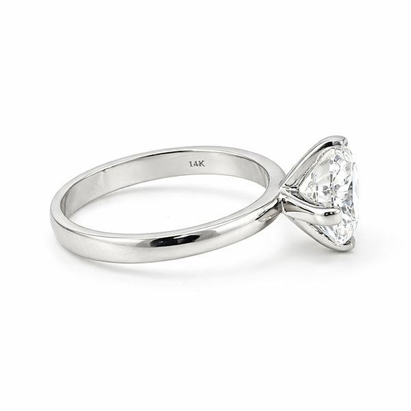 9.40 ct DEW Certified Round Cut White Moissanite Solitaire Ring Gold Vermeil