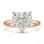 4.00 ct DEW Certified Heart Cut Solitaire White Moissanite In Ring 18K Gold Plated Verm 18K Gold Plated