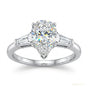 4.00 ct DEW Certified White Pear Moissanite Ring – Wedding Gift Special 18K Gold Plated